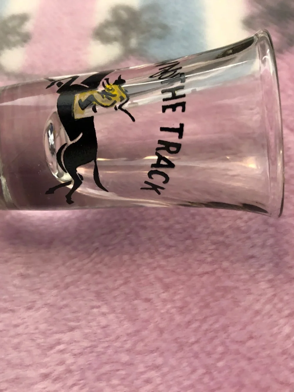 1940’s shot GLASS horse race DOWN the TRACK jockey shots alcohol - Picture 3 of 5
